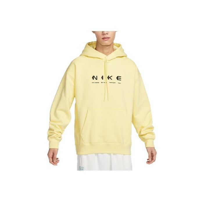 Nike Alphabet Logo Print Pullover Hoodie Unisex Hoodies Light-Lemon-Yellow DV9047-706