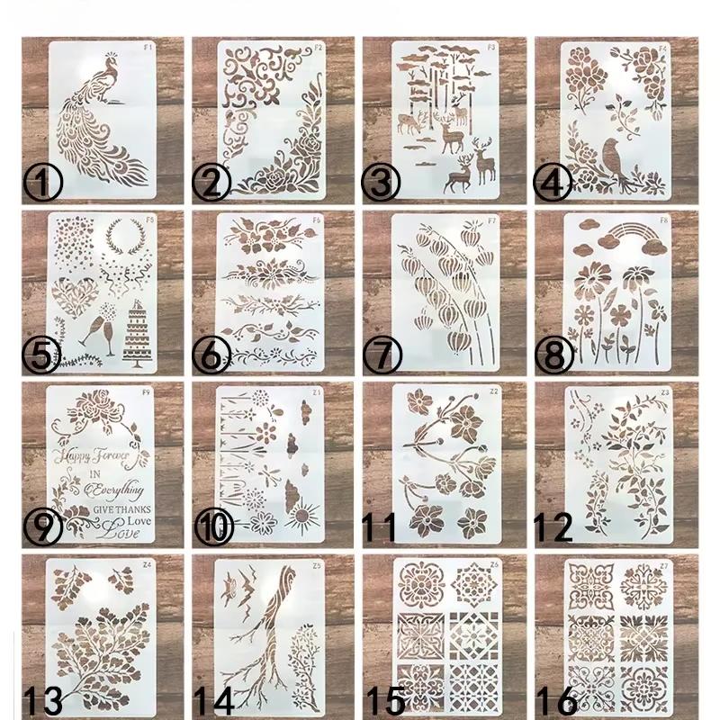 26 cm Liście DIY Warstwy Szablony Malowanie Ściany Scrapbook Kolorowanie Tłoczenie Album Dekoracyjny Szablon Karty
