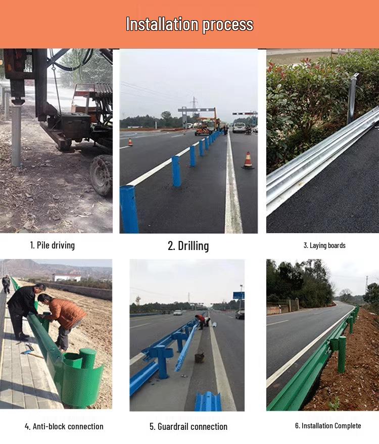 Rural Road Anti-Collision Hot-Dip Galvanized W-Beam Guardrail Board with Three-Wave and Double-Wave Steel Plate