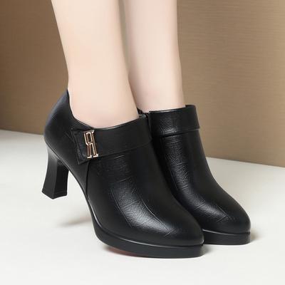 Veelzijdige Schoenen met Diepe Uitsnijding, Professionele Schoenen met Hoge Hakken, Waterdichte Platform Enkellaarsjes met Dikke Zool, Dames Schoenen van Dun Velours