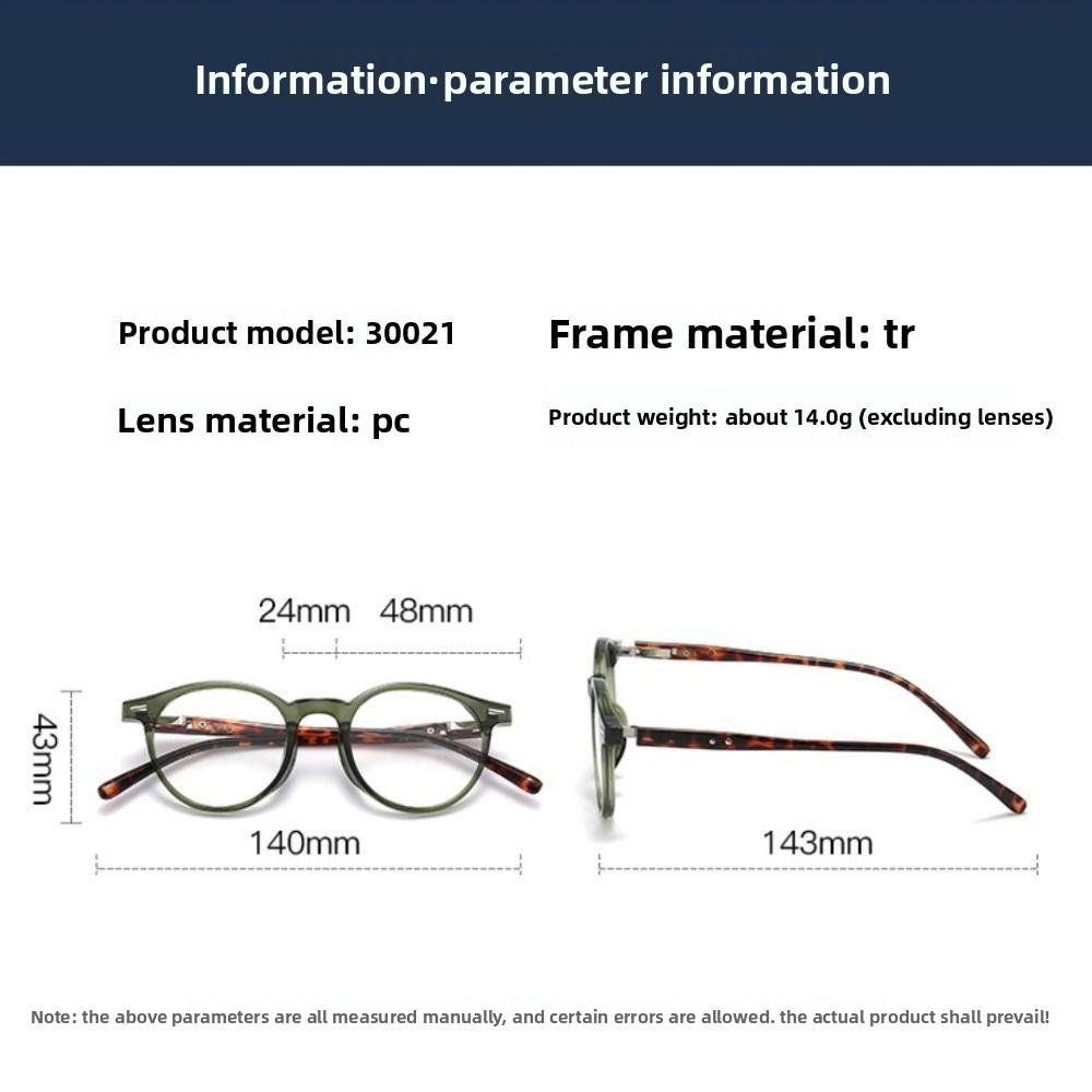 Retro Klassische Damen Anti Blaulicht Brille Ultraleicht Runde Klare Gläser Brille Augenschutz Langlebig