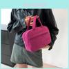 Stylish Black Corduroy Tote Bag For Women Spacious Handheld Fashionable Square Purse