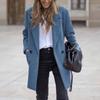 Winter Damen Wollmischung Mantel Zweireihig Umlegekragen Damen Oberbekleidung Modische Warme Kleidung für Damen