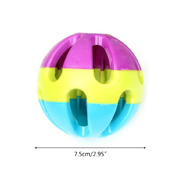 Interactive Dog Toy Plastic Hollow Ball with Bell for Medium Large Breed Dogs