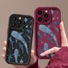 Für iPhone 16 Pro Max 16E 15 14 Pro 13 12 11 Hülle Schale Wal-Print Sturzsicher TPU Weich Linsenschutz Stoßfest Matt Handyhülle