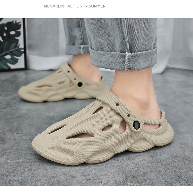 2025 Summer Men's Closed-Toe Coconut Beach Sandals for Outdoor Comfort