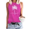 Summer Hawaii Coconut Tree 3D Print Tank Tops Women Streetwear Y2k Oversized Beach Vest Off Shoulder Sleeveless Woman Camisole