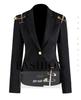 European Summer 2025 Mesh Spliced Pin-Decor Little Blazer for Women