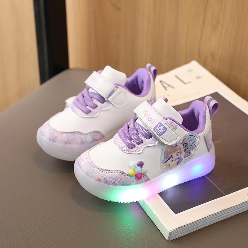 Fashion Girls Shoes 2025 Autumn New Kids Sneaker Soft Soled Boys LED Light Shoe Simple Versatile Girl Casual Shoes Tenis De Niño