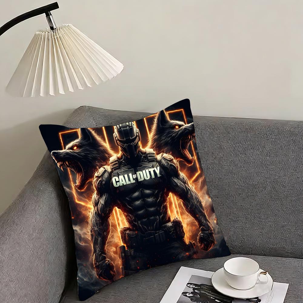 Game C-Call of D-Duty Black Ops Cushion Cover Reversible Plush Pillow Cover – For car, sofa, bedroom, perfect as a gift.