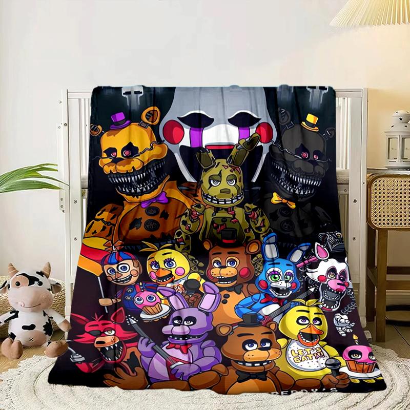 Five Nights At bears Horror Blanket Flannel Blanket for bed, sofa, Camping, Hiking, Picnic Essentials, gift for family Fan gifts