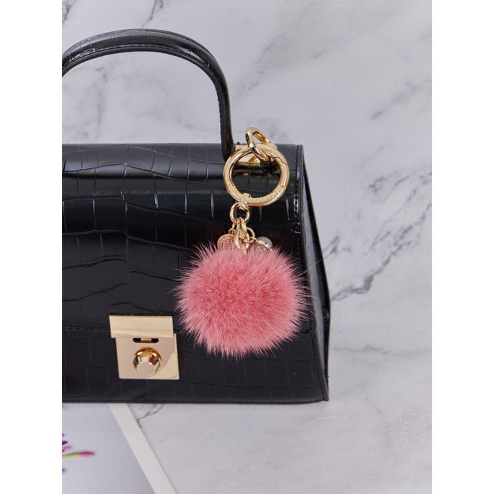 MAIA Mink Fur Keychain & Charm - D Pink