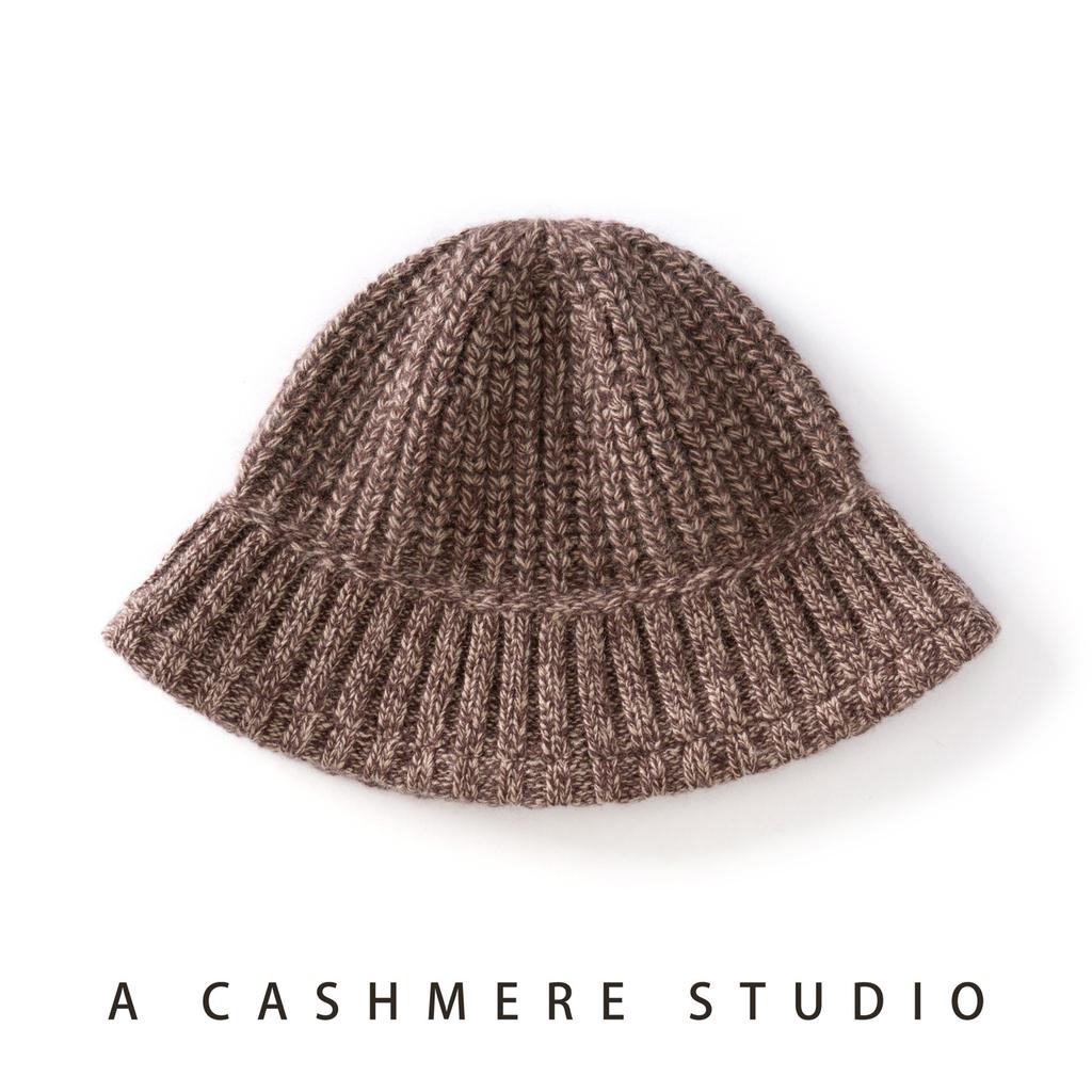 Cashmere Hat Women's Bucket Hat Thickened Needle Knitted Thermal Ear Protection Hat Versatile Autumn and Winter Basin Hat