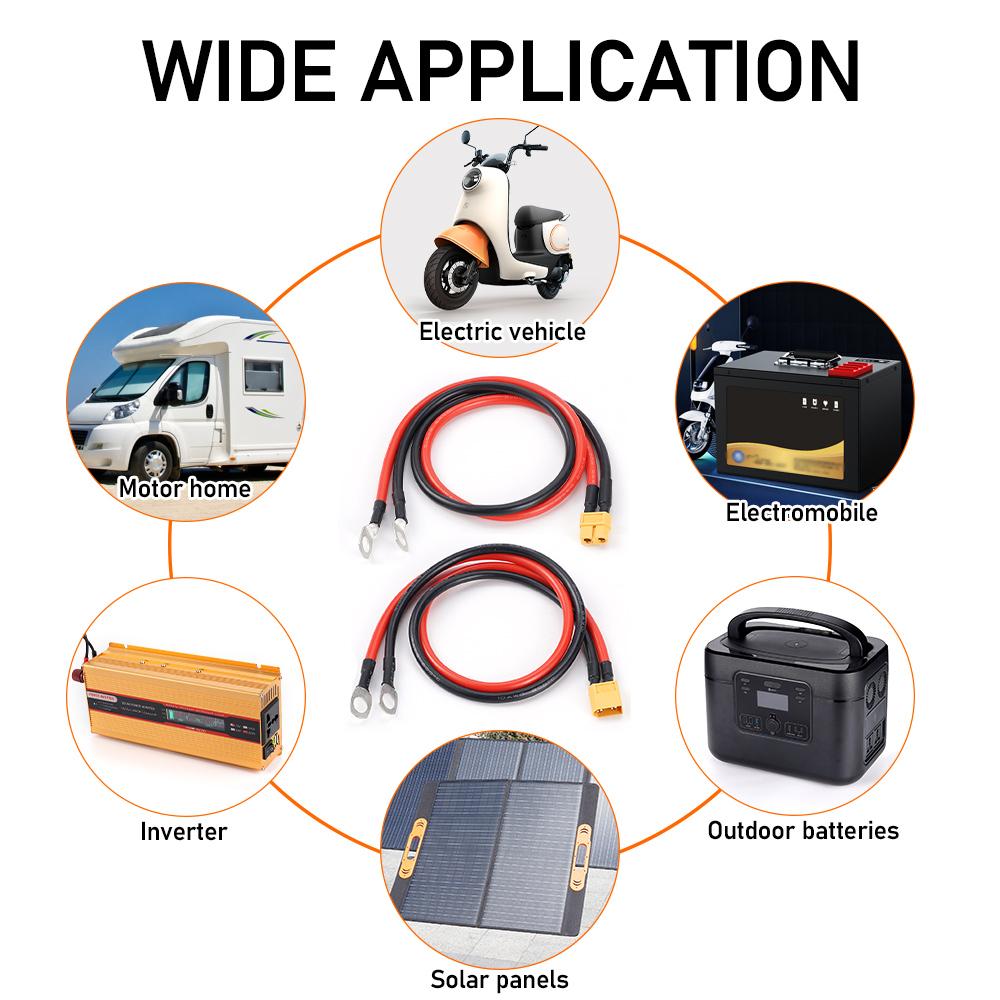 XT60 To O Ring Eyelet Terminal Plug Connector Cable 10AWG RC ESC Charger Side Power for for RC Lipo Battery FPV Racing