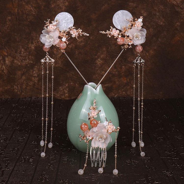 

Набір шпильок для волосся з шовковими китицями ручної роботи для дітей