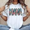 Daisy Floral Mama T-and Kids Tshirt, Colorful Retro White Tee for Stylish and Cheerful Women
