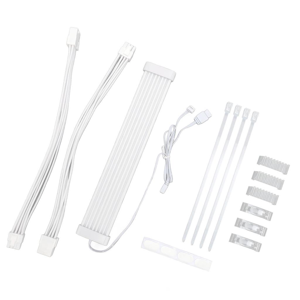 ARGB Extension Sleeved Cable Kit DIY 5V 3pin PSU Cable Synchronous RGB Dual 8 Pin GPU Cable