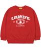 UNION GARMENTS [Fleece-Lined] Ug Camping Oversized Sweatshirt Red