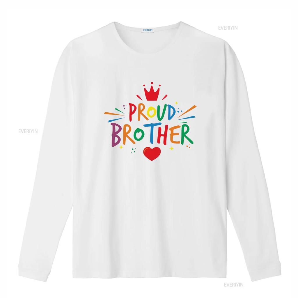 Colorful Proud Brother T Shirt for Men with Crown and Heart Design Perfect Celebrations Vintage Washed Designer Clothes