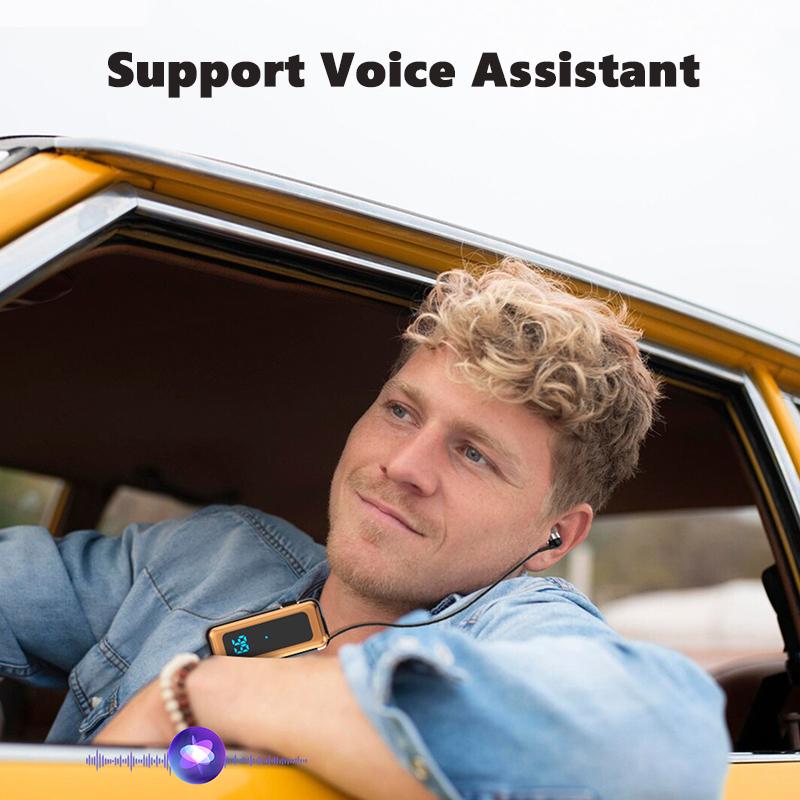 VAORLO Casque d'affaires avec Clip TF carte jouant Bluetooth 5.4 bruit annuler HD appel affichage numérique écouteur avec Microphone casque