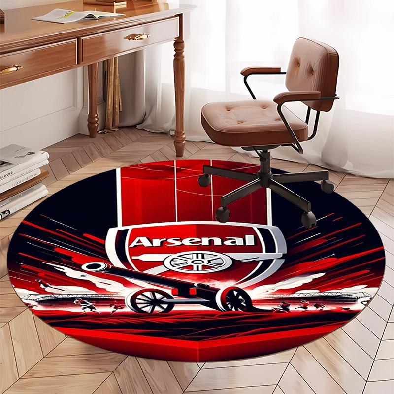 Arsenal Football Club Printed Round Rug Carpet Chair Rug Area Rug Entryway Doormats,for Office Chair Living Room Bedroom Kitchen Room.