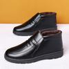 Winter warm velvet non-slip men's casual high-top cotton shoes the elderly cotton shoes men's leather men's cotton shoes 2025