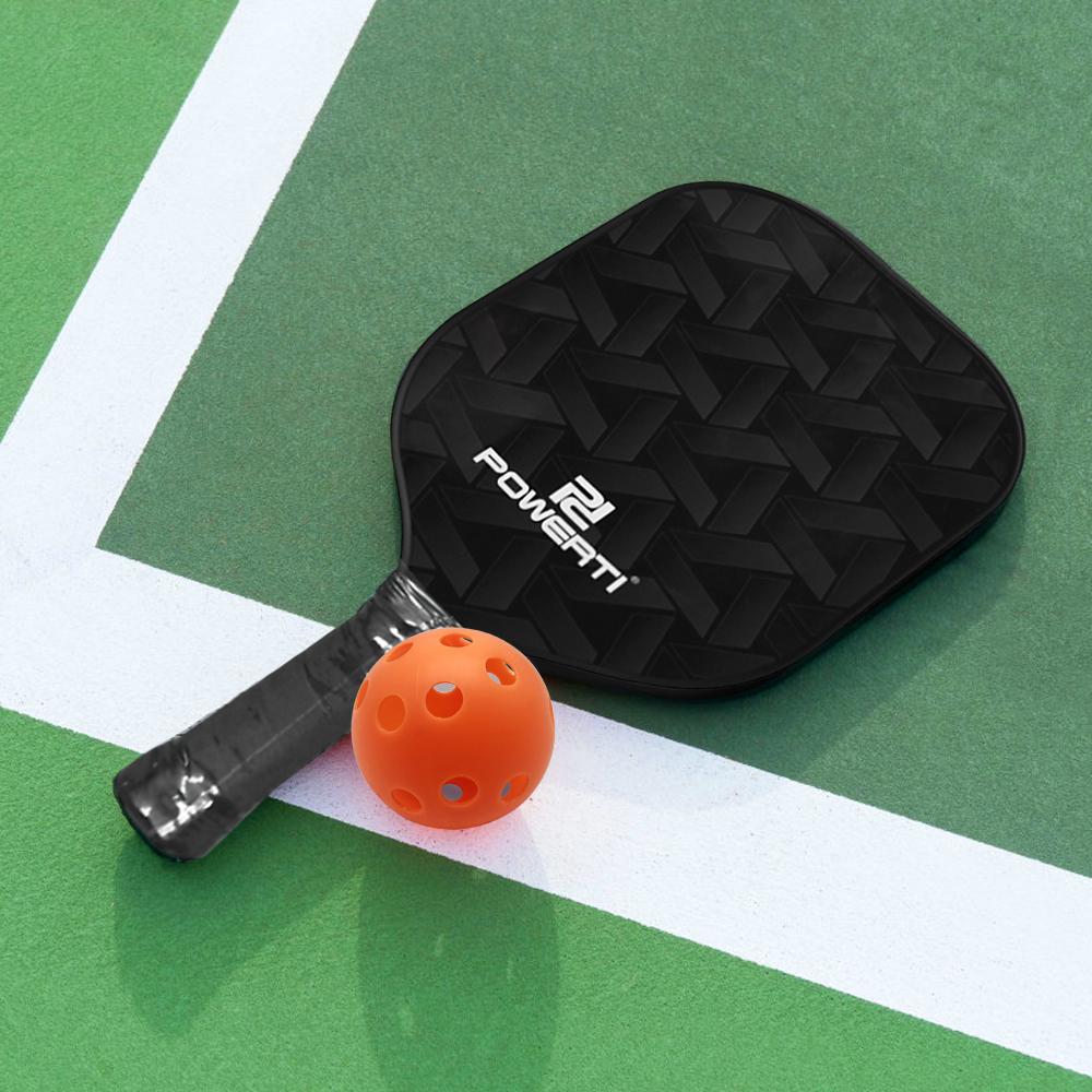 Pickleball Paddle and Ball Set Carbon Fiber Surface Pickle Ball Racket with 2 Balls