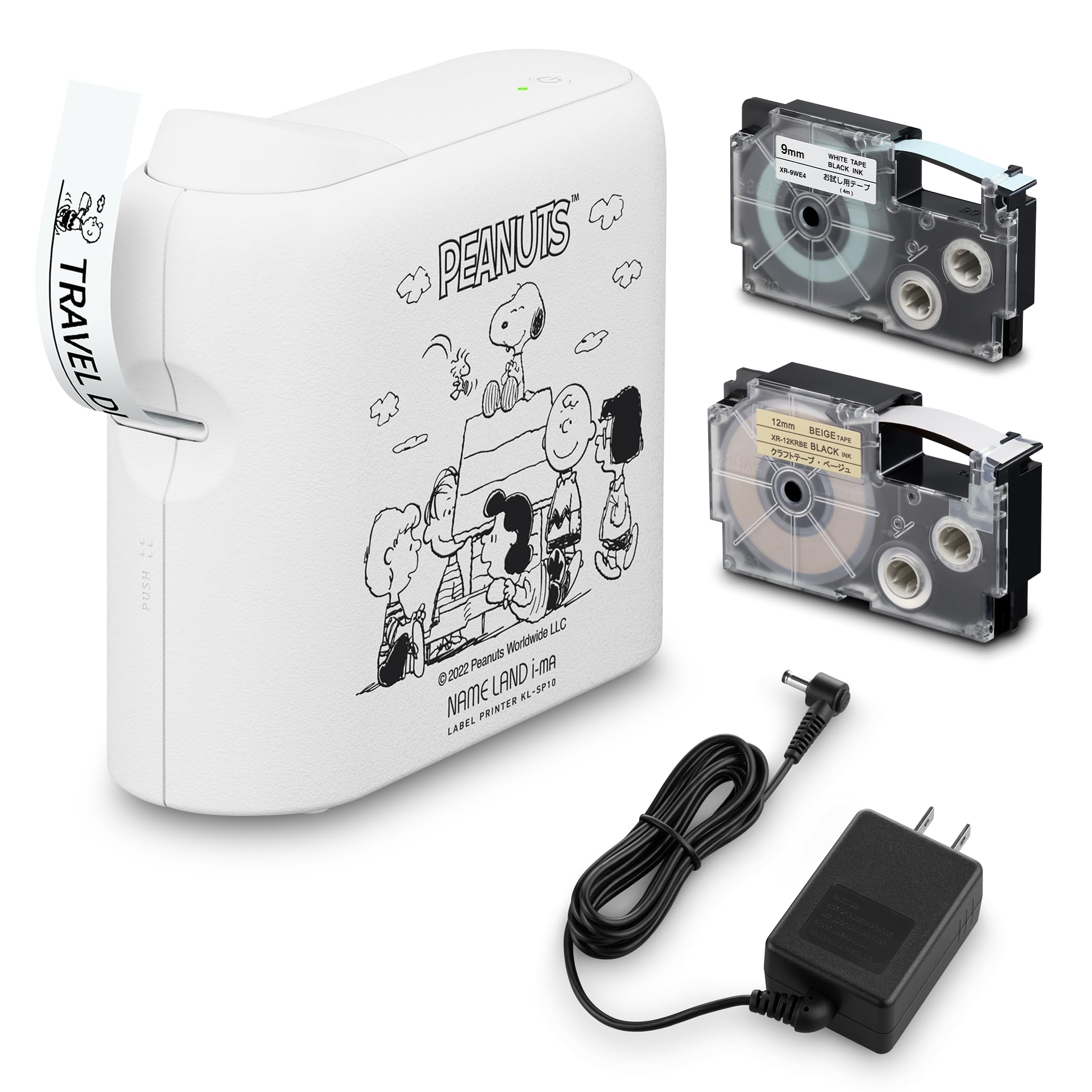 

Casio Nameland Peanuts Model Label Writer for Smartphones with Tape Set i-ma (KL-SP10-PN) (KL-SLPN) (3.5mm-18mm Width) білий