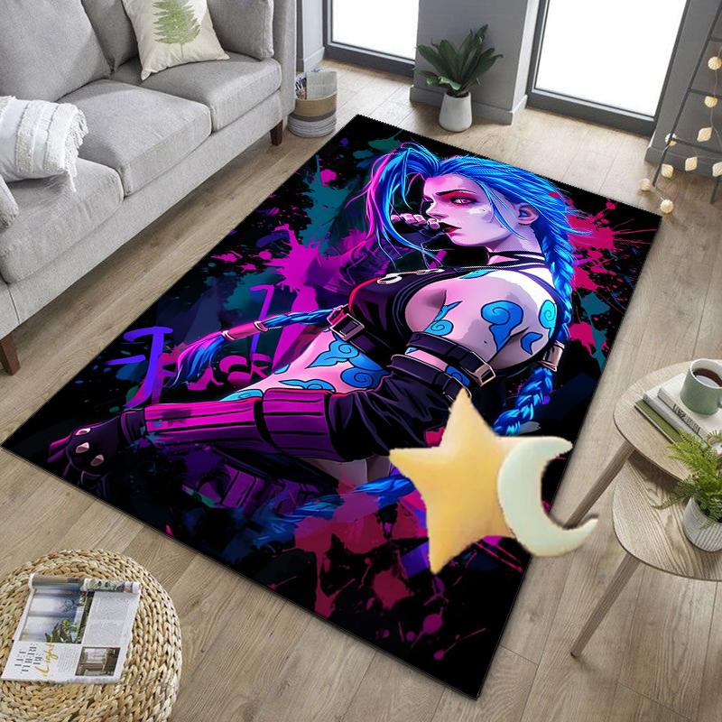 Fantasy Warrior Jing Office Rug Chair Mat, Game Carpet, Suitable for Front Door, Bedroom, Living Room, Desk, Holiday Gift