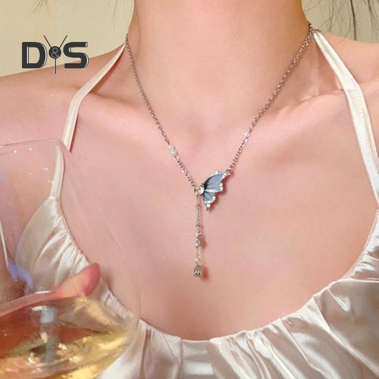 Dame Halskjede Kobber Sommerfugl Anheng Dusk Cubic Zirconia Elektrobelagt Justerbar Lengde Ball Party Halskjede Hals Smykker
