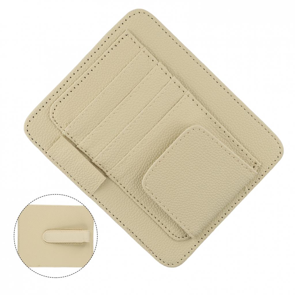 Secure and Accessible Car Sun Visor Organizer PU Leather Storage Pocket