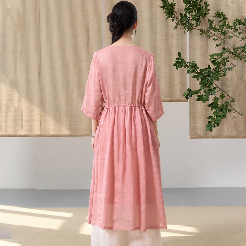 Summer 2025 Button Decoration Loose and Comfortable Women's Dress