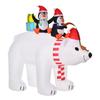 Inflatable Christmas Polar Bear with LED Lights 206cm Waterproof Inflatable Christmas Decoration with 2 Penguins