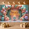 Birthday Decor Banner Festive  Celebration Display Joyful Display Floral Decorations Birthday Party Backdrop For Birthday