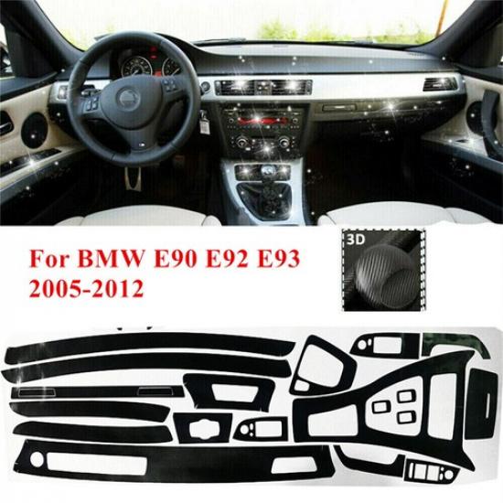 

3D Car Interior Carbon Fiber Wrap Trim Protector Sticker For BMW E90/92/93 05-12