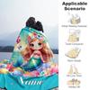 Mermaid99 Personalized Text Blanket Throw Customizable Blanket Durable Comfort Suitable for Picnics Sofa Couch Office Chair Ideal for All Seasons
