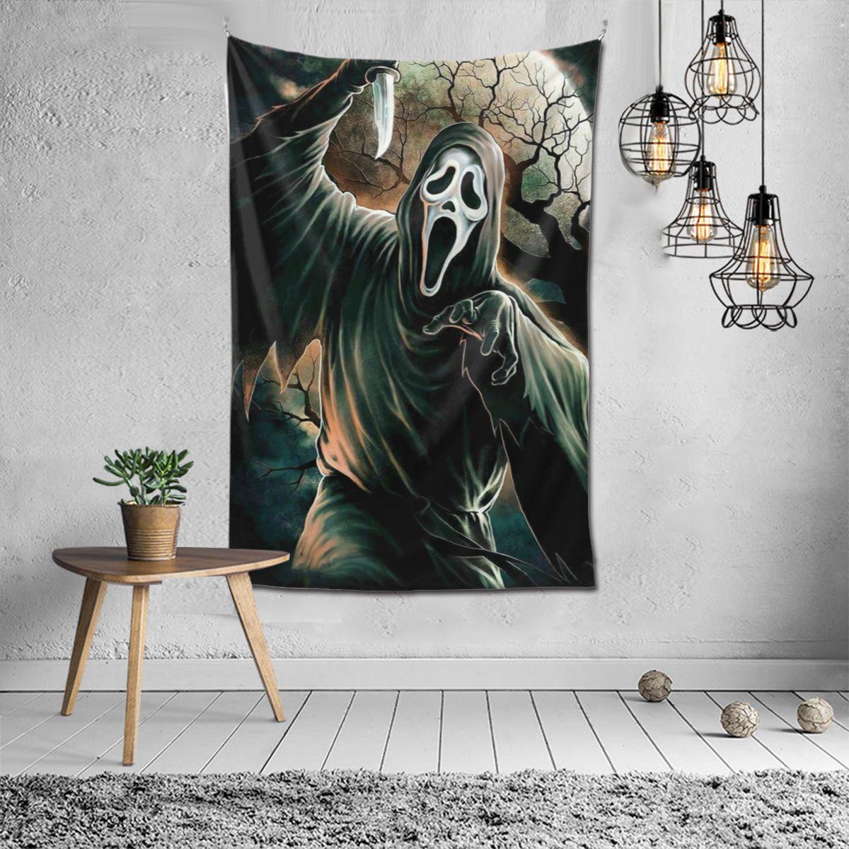 

Домашний декор Хэллоуин фильм ужасов крик лицо настенный гобелен скатерть вечерние спальня фон 230x180 Tapiz 100x75cm