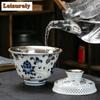 160ml Handamde Gilded Silver Gaiwan Jingdezhen Blue And White Porcelain  Tea Tureen Tea Maker Cover Bowl Teaware Collection Gift
