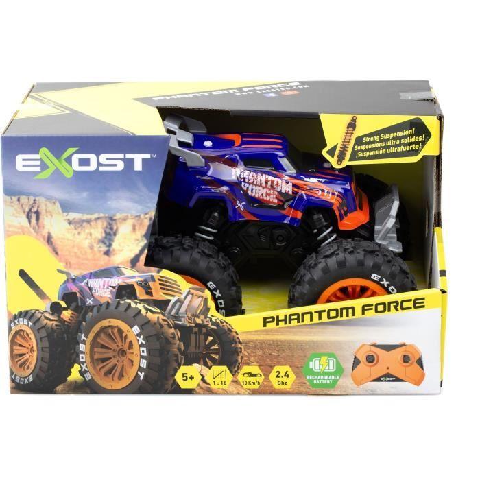 Voiture télécommandée - exost - phantom force 1:16 - 10 km/h - 28 -5 cm - violet et orange - dès 5 ans
