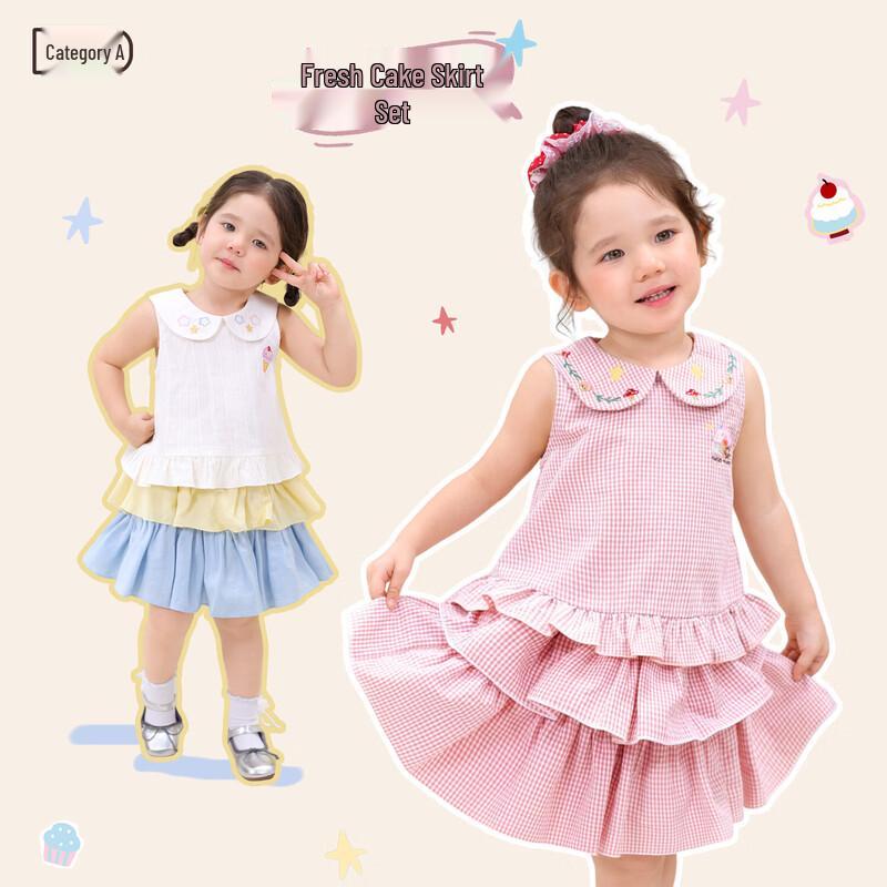 

LUSON Baby Girl s Doll Collar Cake Dress Set 80