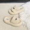 Mao Mao Slippers Women Wear Thick Soles To Increase the Height of Autumn and Winter Cotton Towing Home Light Luxury Inverted Triangle Explosion Plush