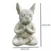 Meditation Hund Yoga Pose Harz Hund Statue Garten Dekoration Bulldog Skulptur Wasserdicht Beständig