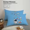 3-piece down duvet cover with blue cartoon astronaut pattern print (1 duvet cover+2 pillowcases, no core) bedding set