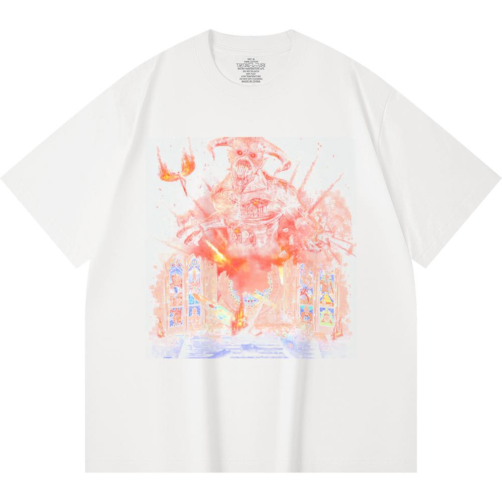 230 Gsm 100% Cotton Heavy Metal T-Shirt  Rock Band Popular Music Print Unisex Heavy Cotton T Shirt