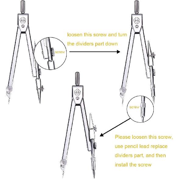 Drawing Compass and 6 Inch Protractor, Student Geometry Math Set