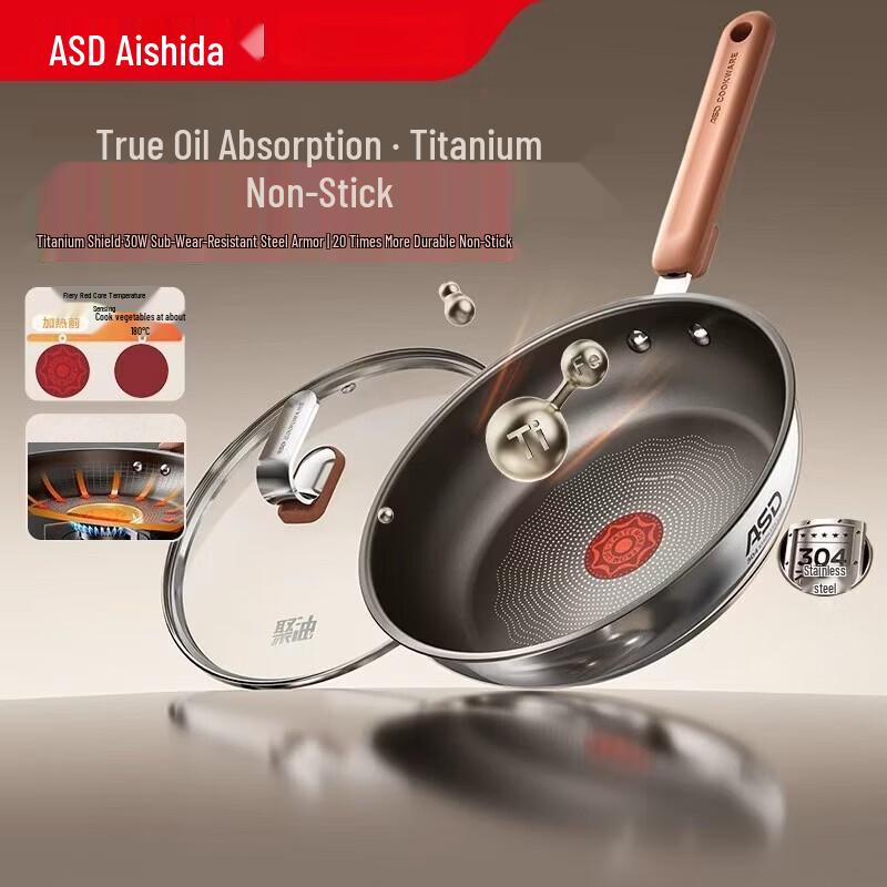 ASD Oil-Gathering Titanium Non-stick Skillet