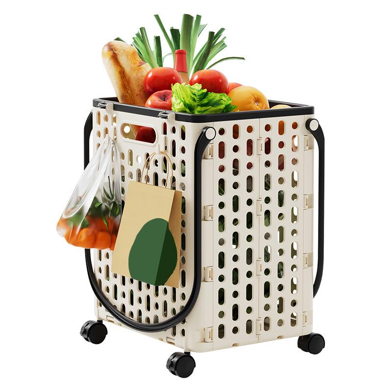 Foldable Multi-Functional Handcart: Compact Trailer for Shopping, Vegetables, and Express Pickups