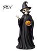 Wooden Cat Figurine Vintage Halloween Figurine, Rustic Witch Zombie Owl Frog Tabletop Cute Desktop Decoration Ornament, Farmhouse Tiered Tray