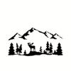 Black Moose Trees Forest Mountain Vinyl Decal Sticker For SUV RV Camper Trailer