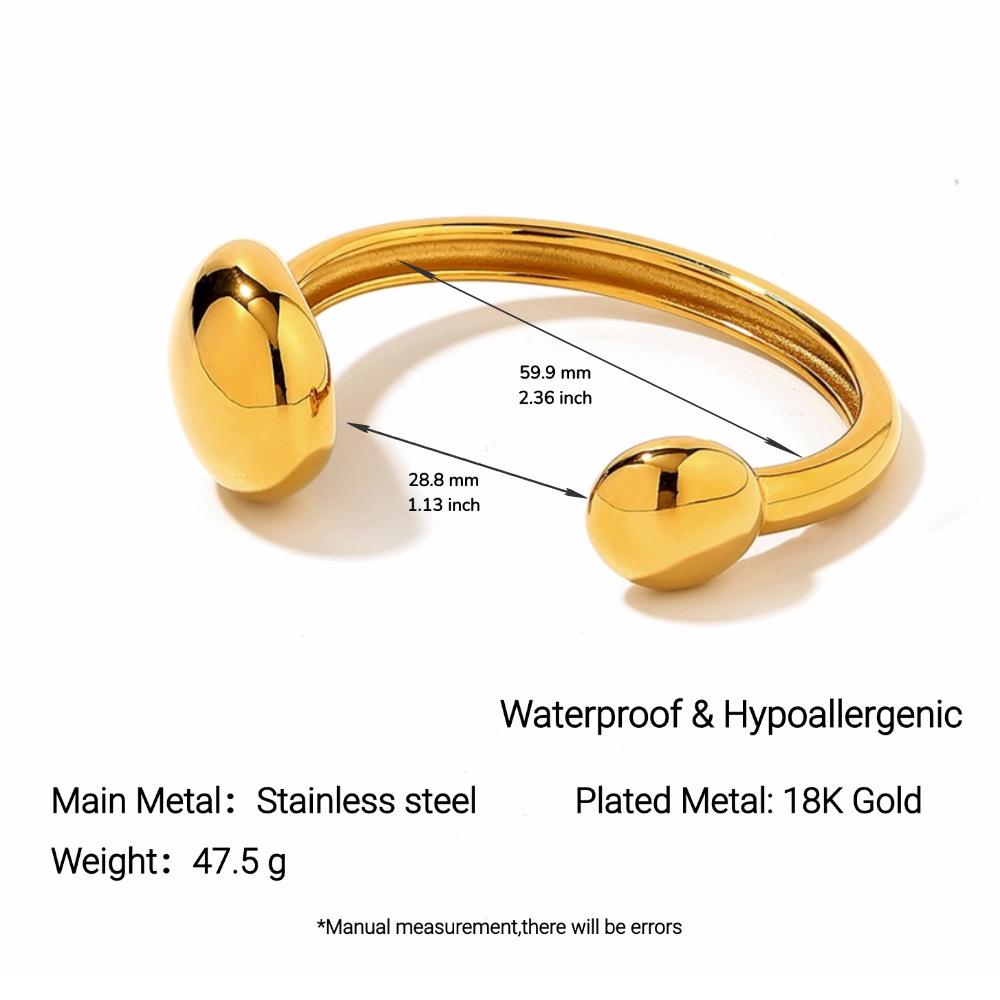Yingtai Women's Non-fading Oval Colorful Irregular Stainless Titanium Steel Bracelet, Electroplated 18k Gold, European & American Style.